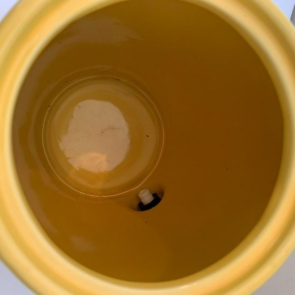 Vintage 1960 Large Yellow Ceramic Tap Crock Spigot Lemonade Dispenser - Picture 8 of 10